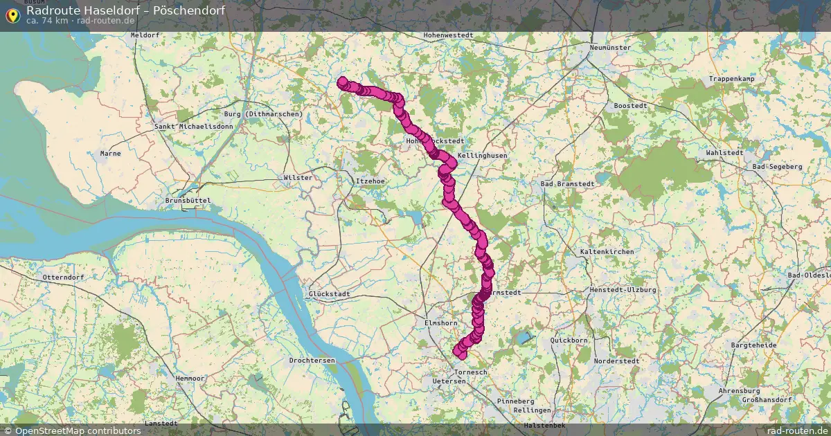 Fahrradroute Haseldorf – Pöschendorf (74 km) – Rad-Routen.de