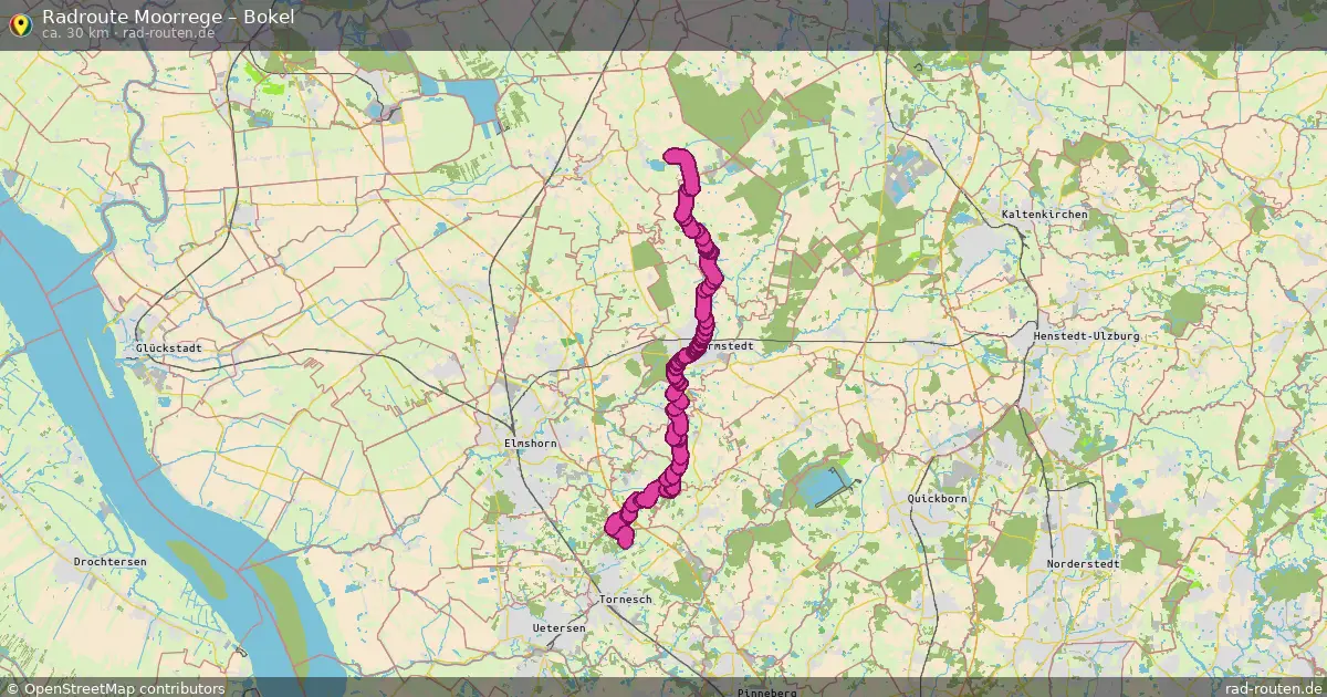 Fahrradroute Moorrege – Bokel (30 km) – Rad-Routen.de