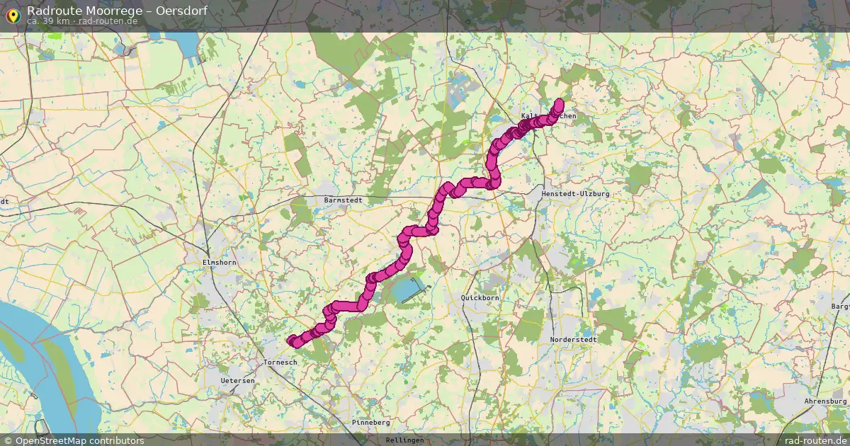 Fahrradroute Moorrege – Oersdorf (39 km) – Rad-Routen.de