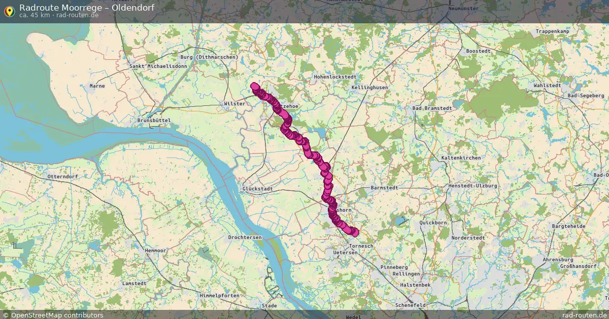 Fahrradroute Moorrege – Oldendorf (45 km) – Rad-Routen.de