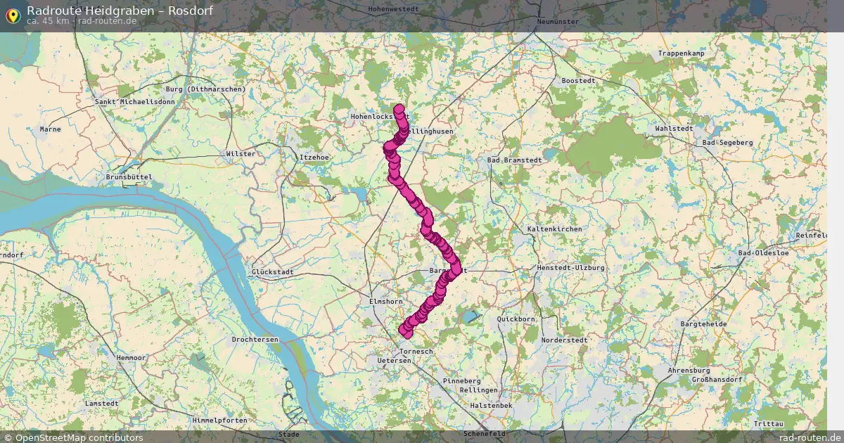 Fahrradroute Moorrege – Rosdorf (50 km) – Rad-Routen.de