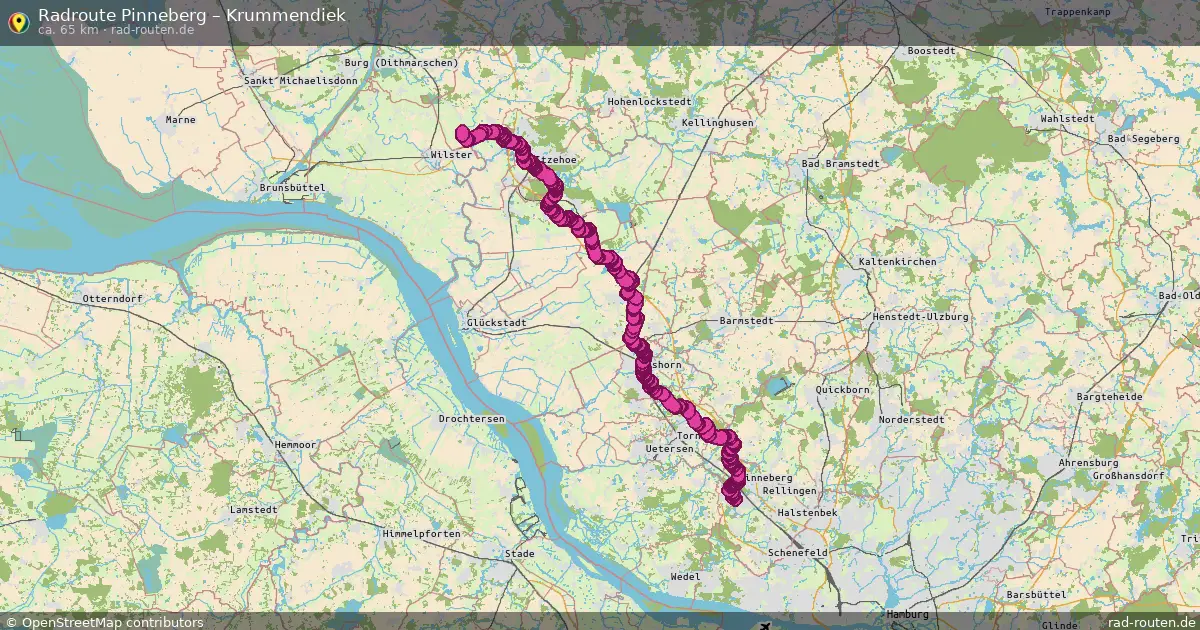 Fahrradroute Pinneberg – Krummendiek (65 km) – Rad-Routen.de