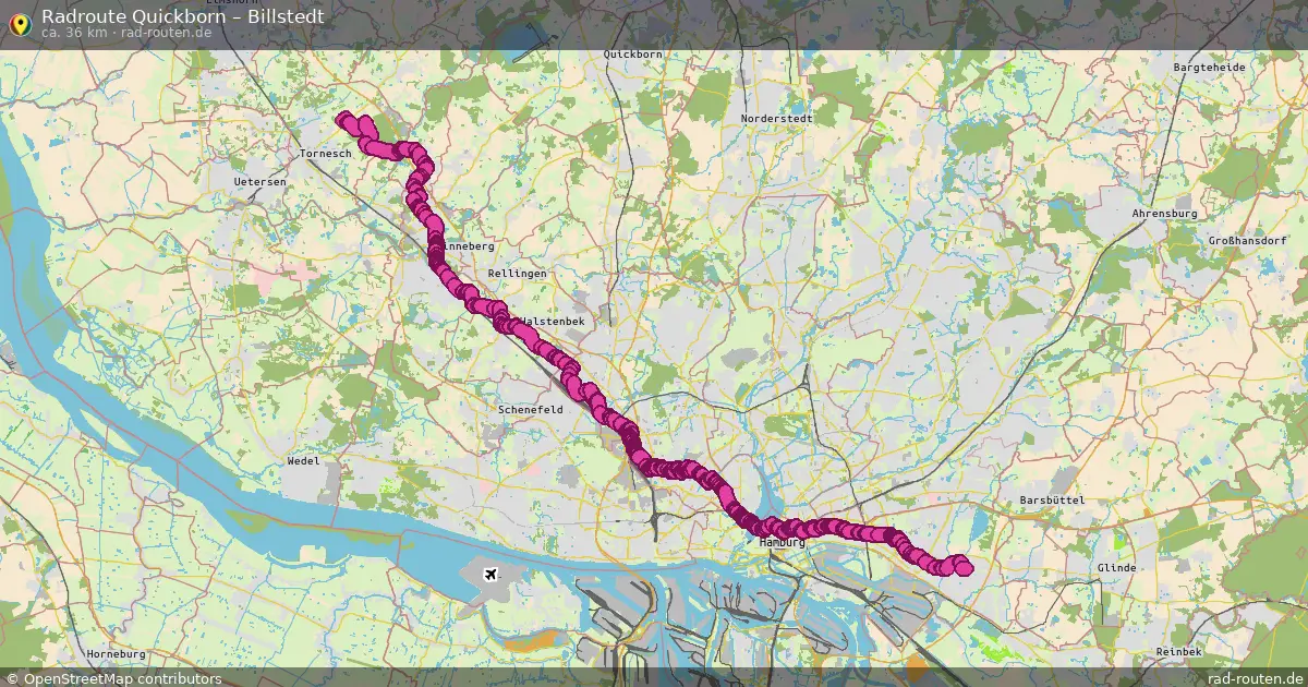 Fahrradroute Quickborn – Billstedt (36 km) – Rad-Routen.de