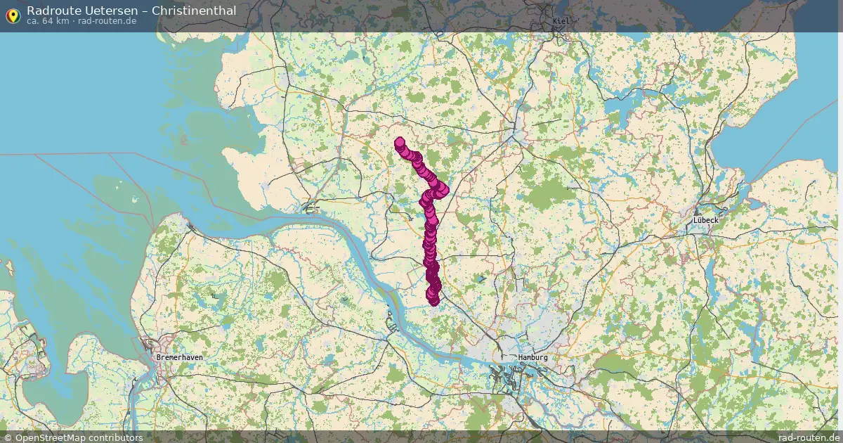 Fahrradroute Uetersen – Christinenthal (64 km) – Rad-Routen.de