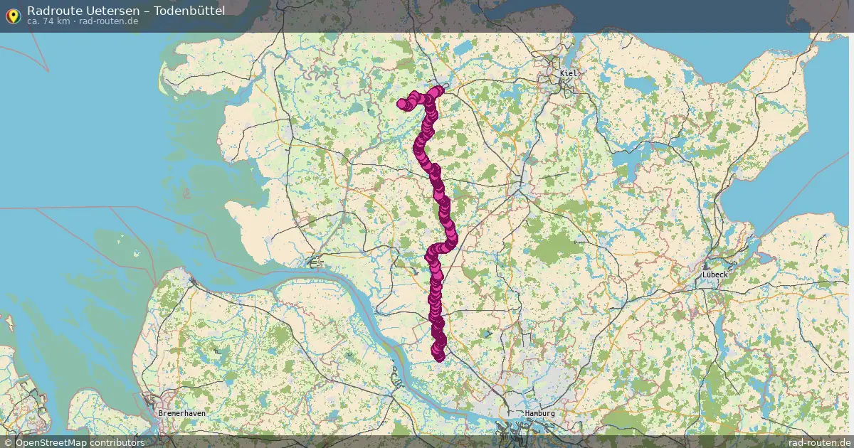 Fahrradroute Uetersen – Osterrönfeld (92 km) – Rad-Routen.de