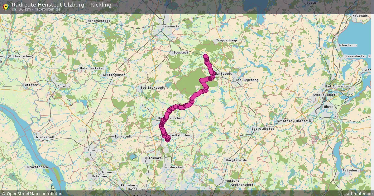 Fahrradroute Henstedt-Ulzburg – Rickling (36 km) – Rad-Routen.de
