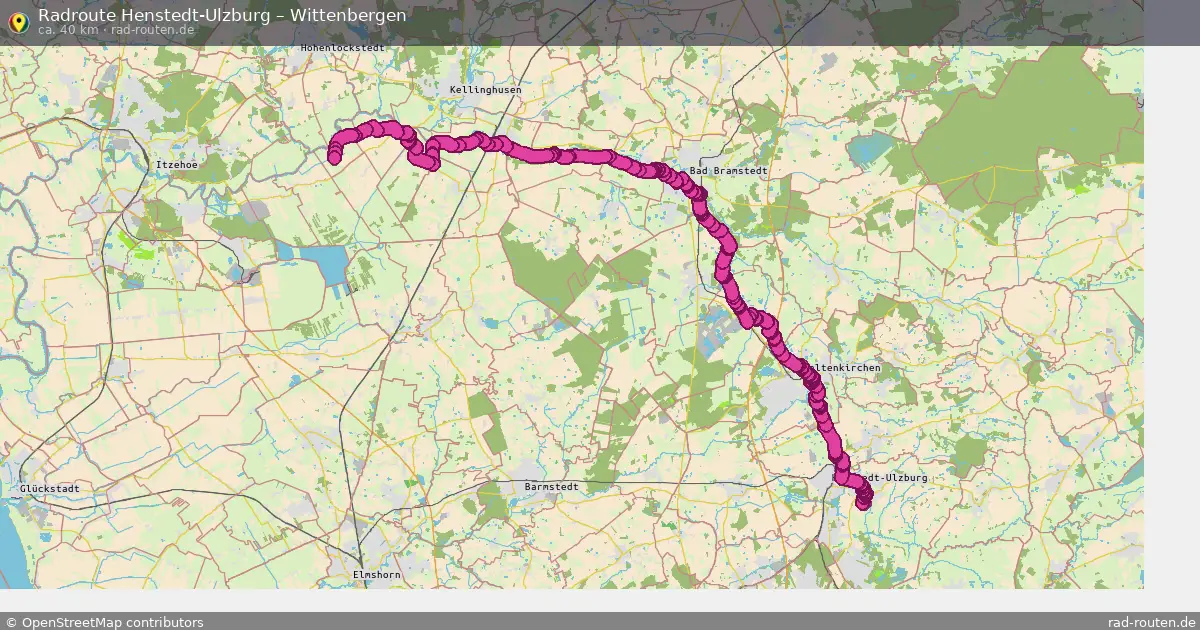 Fahrradroute Henstedt-Ulzburg – Wittenbergen (40 km) – Rad-Routen.de