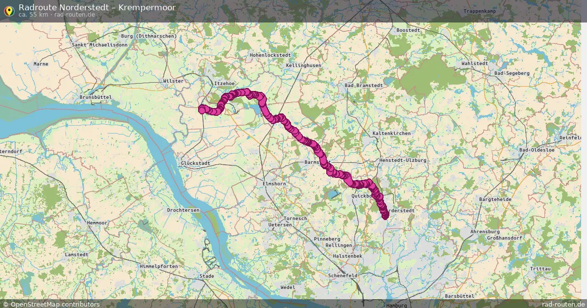 Fahrradroute Norderstedt – Krempermoor (55 km) – Rad-Routen.de