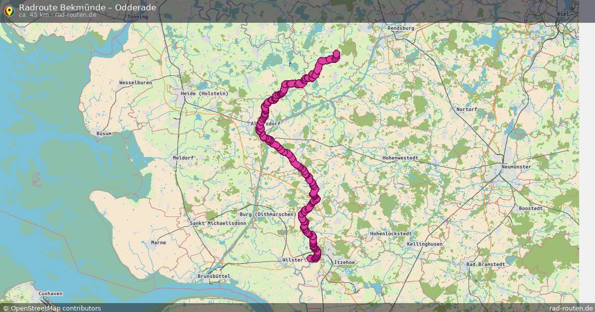 Fahrradroute Bekmünde – Odderade