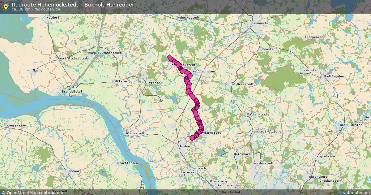 Fahrradroute Hohenlockstedt – Bokholt-Hanredder (38 km) – Rad-Routen.de
