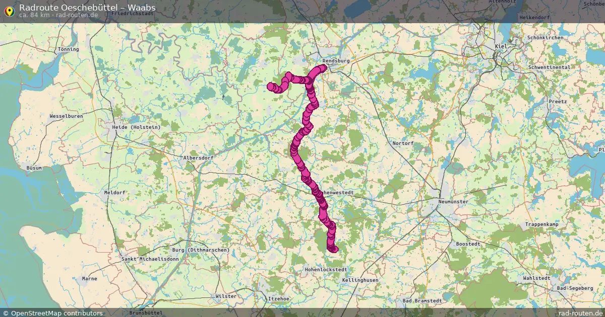 Fahrradroute Oeschebüttel – Sehestedt (59 km) – Rad-Routen.de