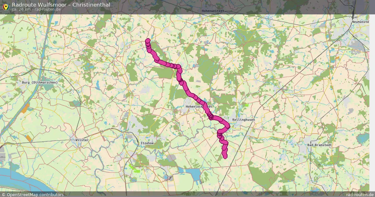Fahrradroute Wulfsmoor – Christinenthal (26 km) – Rad-Routen.de