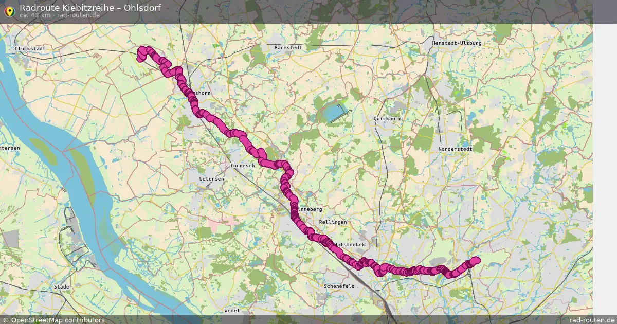 Fahrradroute Kiebitzreihe – Ohlsdorf (43 km) – Rad-Routen.de