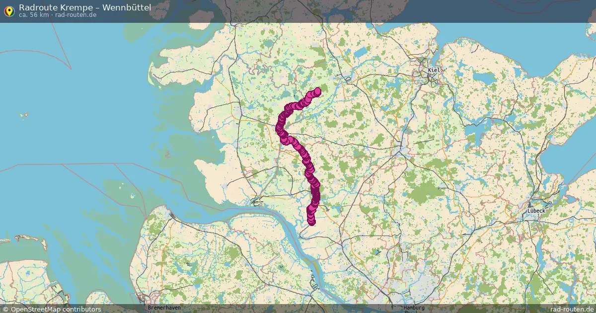 Fahrradroute Krempe – Norderheistedt (78 km) – Rad-Routen.de