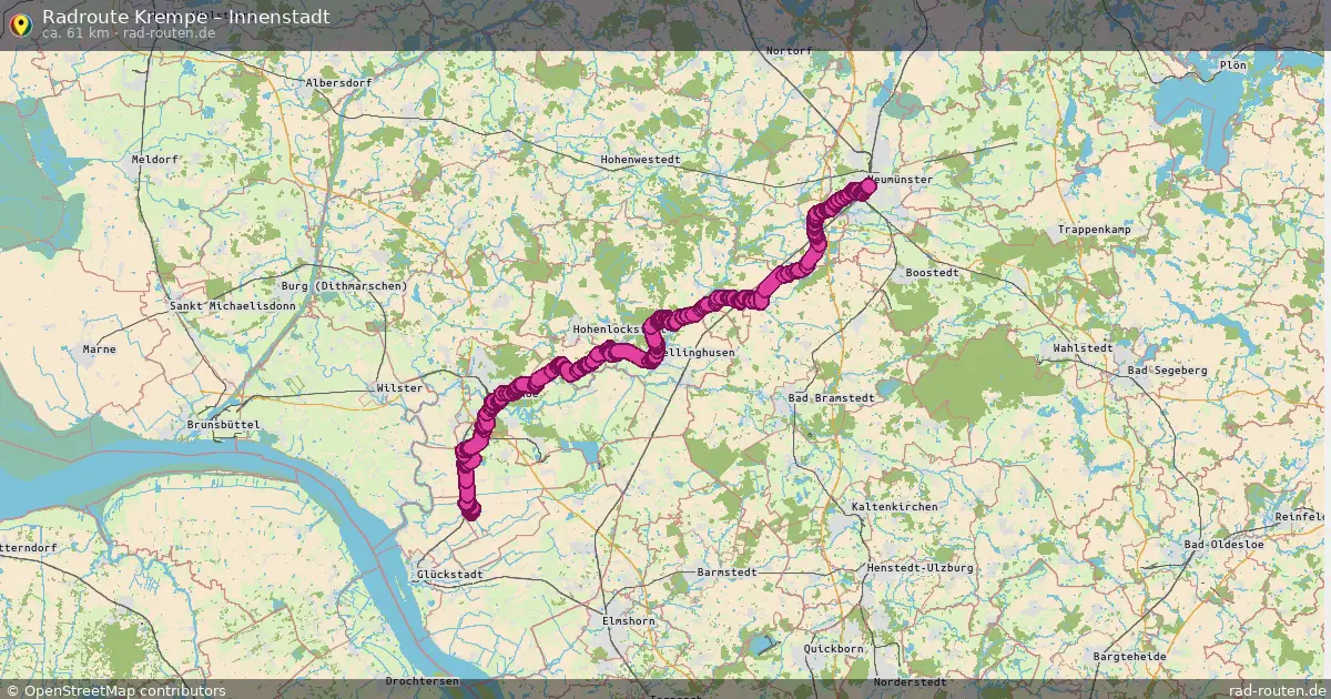 Fahrradroute Krempe – Innenstadt (61 km) – Rad-Routen.de