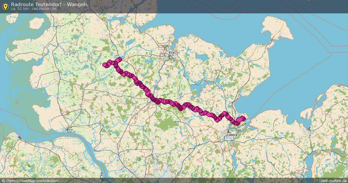 Fahrradroute von Teutendorf nach Wangels