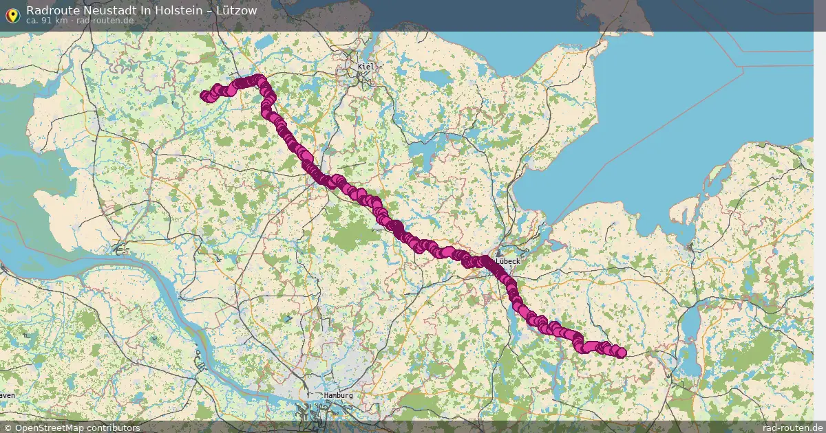 Fahrradroute Riepsdorf – Lützow (115 km) – Rad-Routen.de