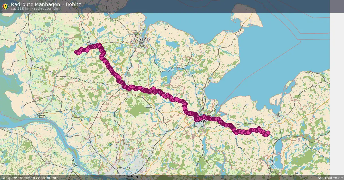 Fahrradroute Schashagen – Bobitz (117 km) – Rad-Routen.de