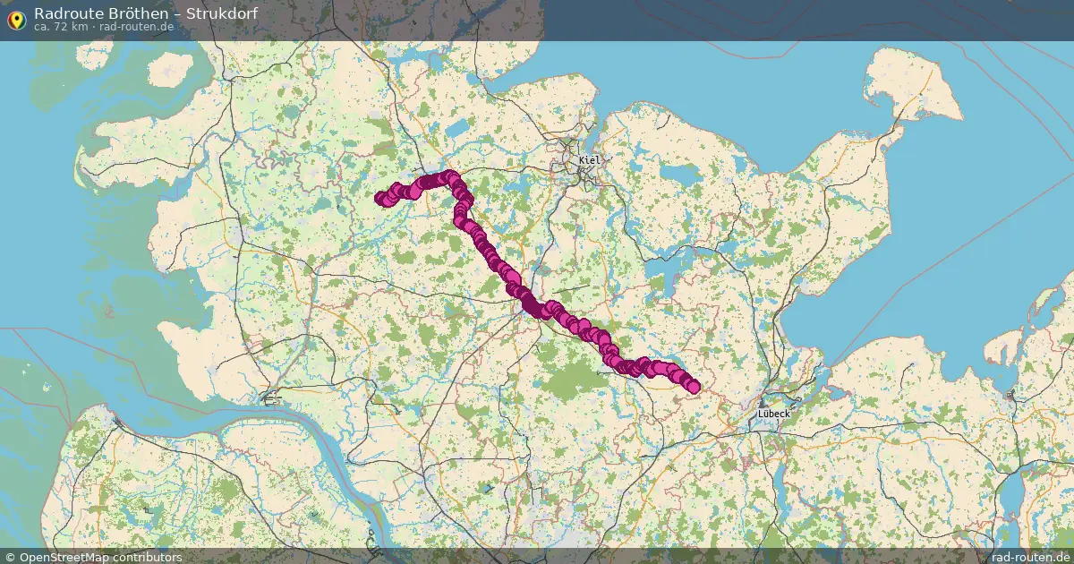 Fahrradroute Schashagen – Strukdorf (50 km) – Rad-Routen.de