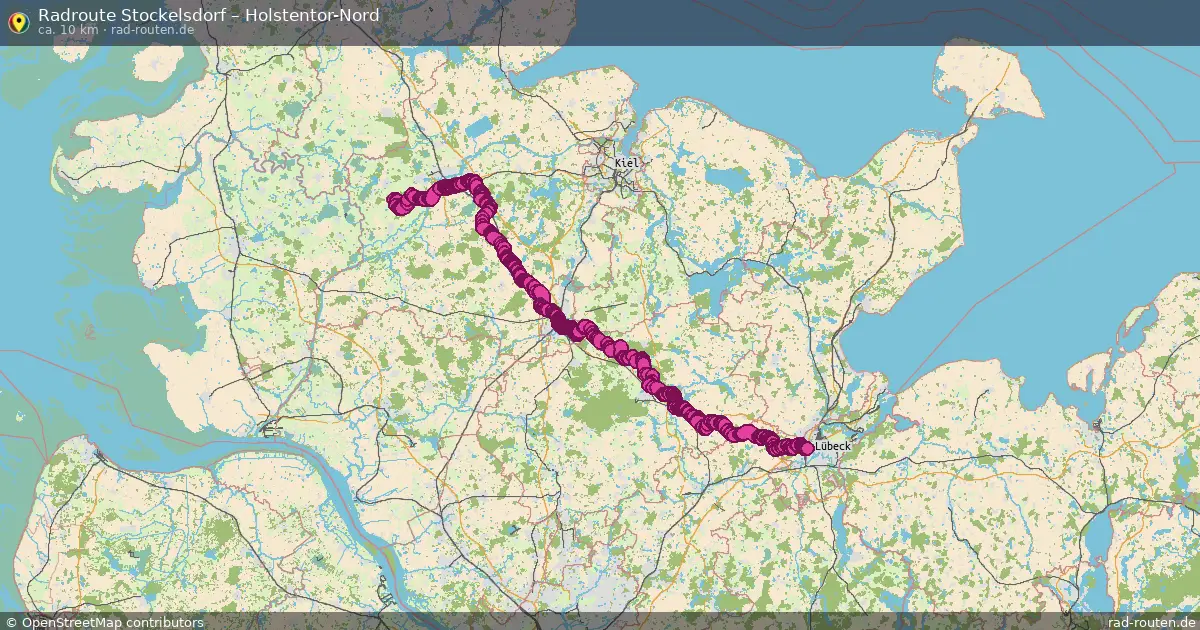 Fahrradroute Stockelsdorf – Holstentor-Nord (10 km) – Rad-Routen.de