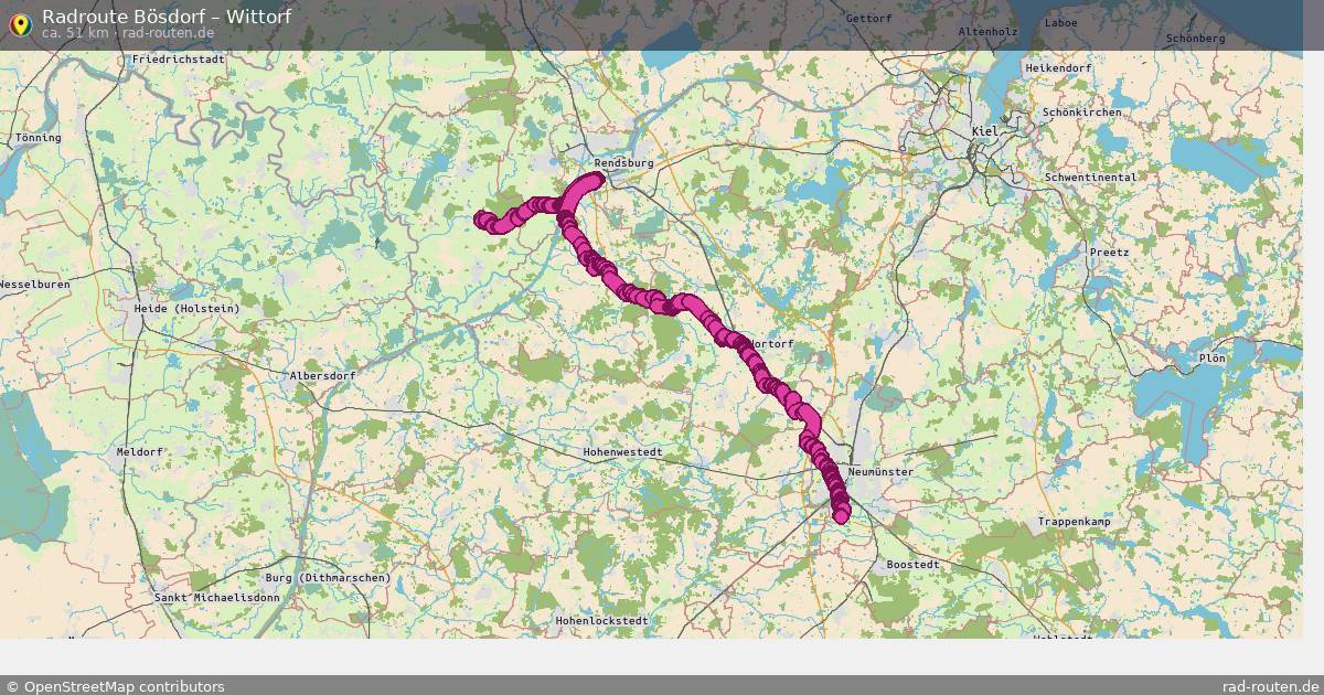 Fahrradroute Bösdorf – Wittorf (50 km) – Rad-Routen.de