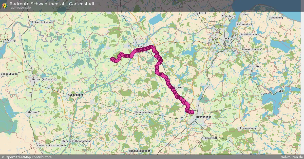 Fahrradroute Prasdorf – Gartenstadt (52 km) – Rad-Routen.de