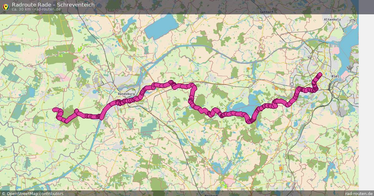 Fahrradroute Rade – Schreventeich (30 km) – Rad-Routen.de