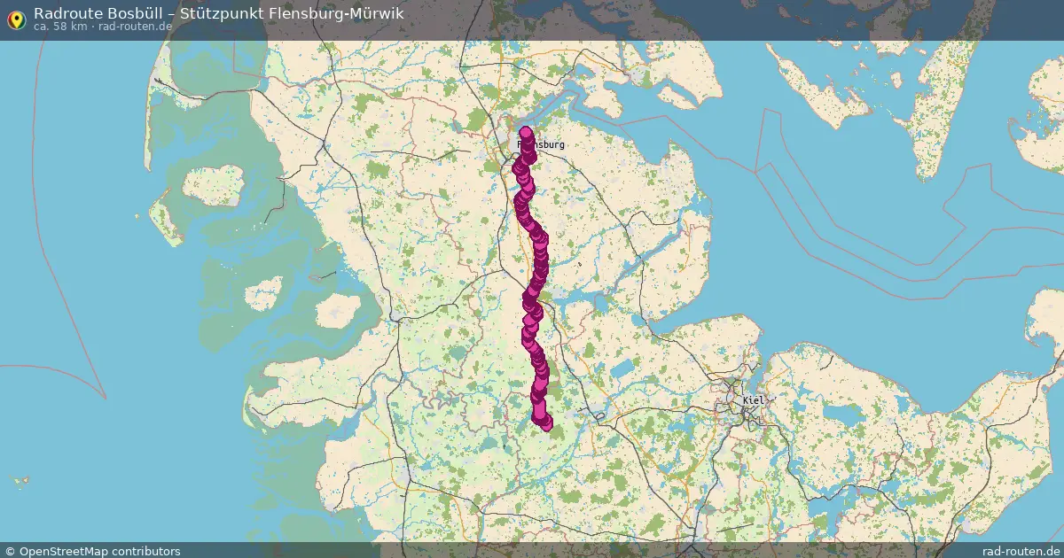 Fahrradroute Nübbel – Stützpunkt Flensburg-Mürwik (78 km) – Rad-Routen.de