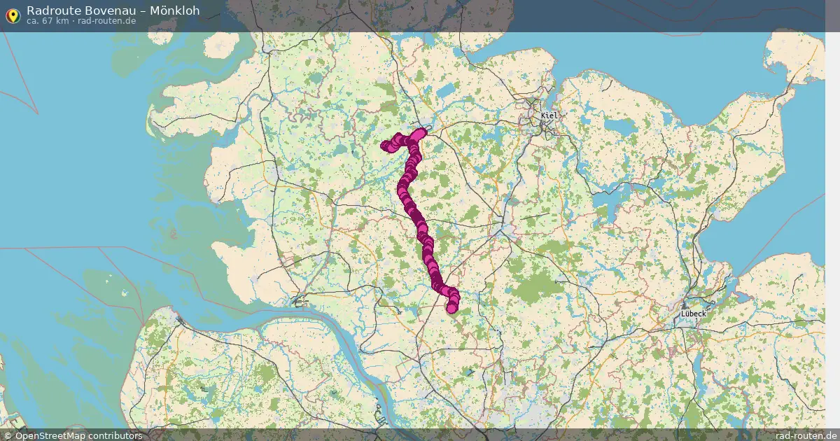 Fahrradroute Borgstedt – Mönkloh (65 km) – Rad-Routen.de