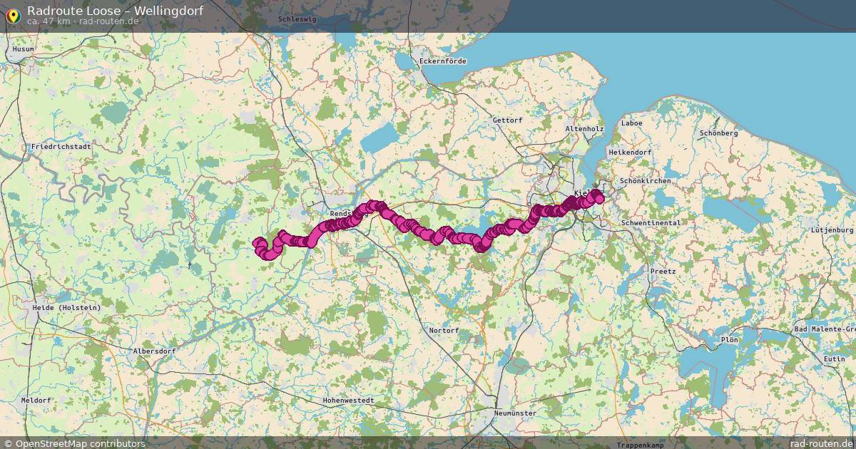 Fahrradroute Osterby – Wellingdorf (46 km) – Rad-Routen.de
