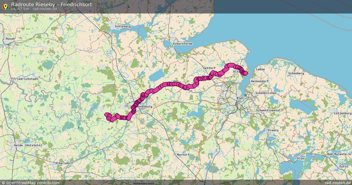 Fahrradroute Güby – Friedrichsort