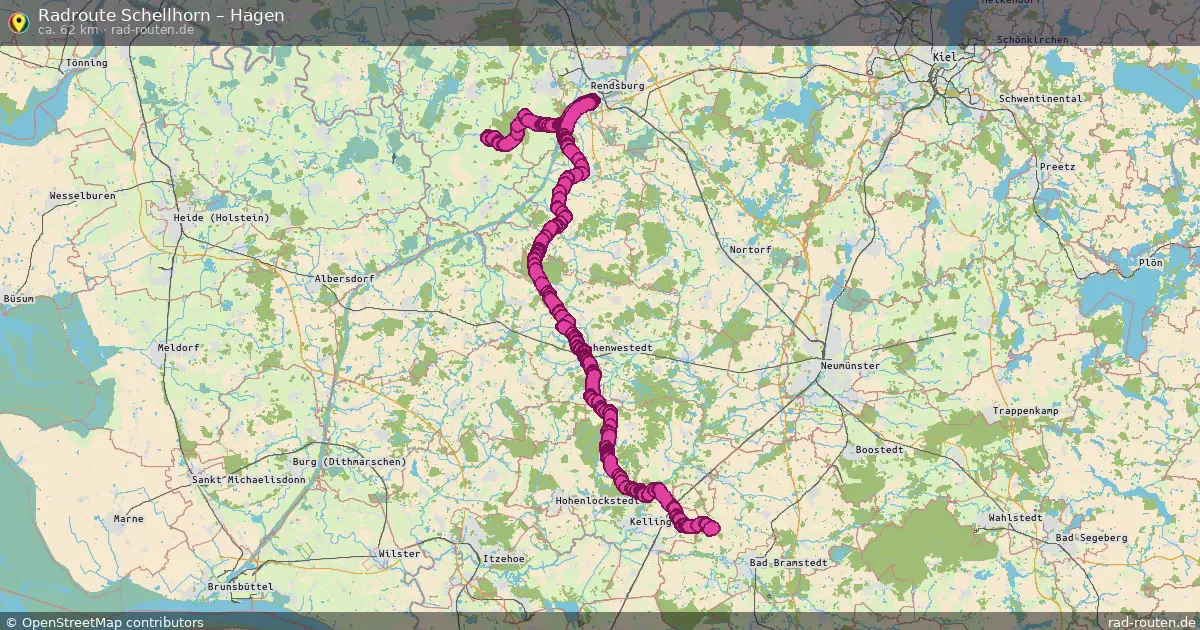 Fahrradroute von Elsdorf-Westermühlen nach Hagen