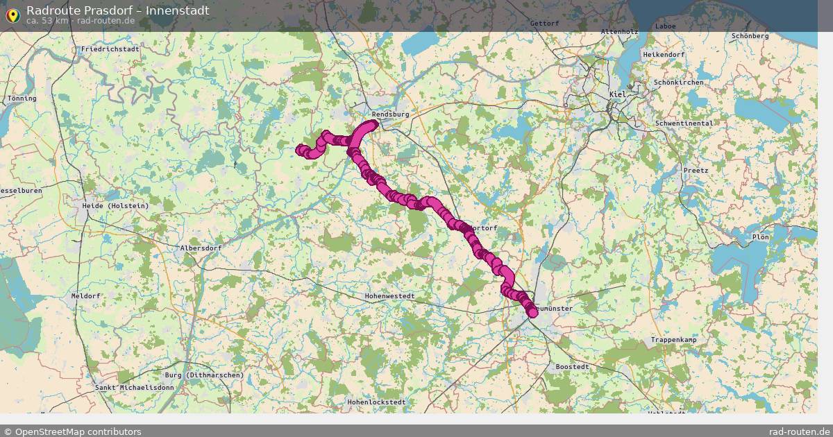 Fahrradroute von Rendsburg nach Innenstadt