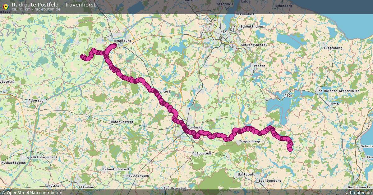 Fahrradroute Tangstedt – Travenhorst (53 km) – Rad-Routen.de