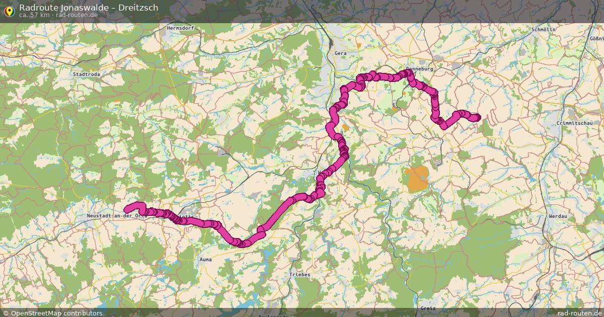Fahrradroute Jonaswalde – Dreitzsch