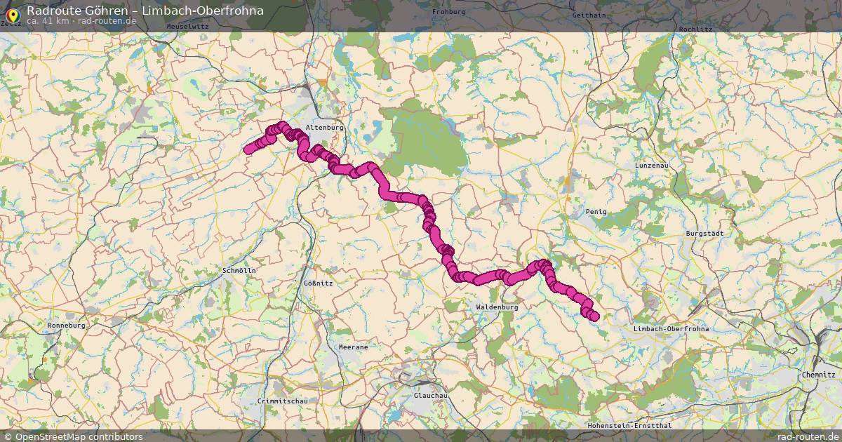 Fahrradroute Göhren – Limbach-Oberfrohna