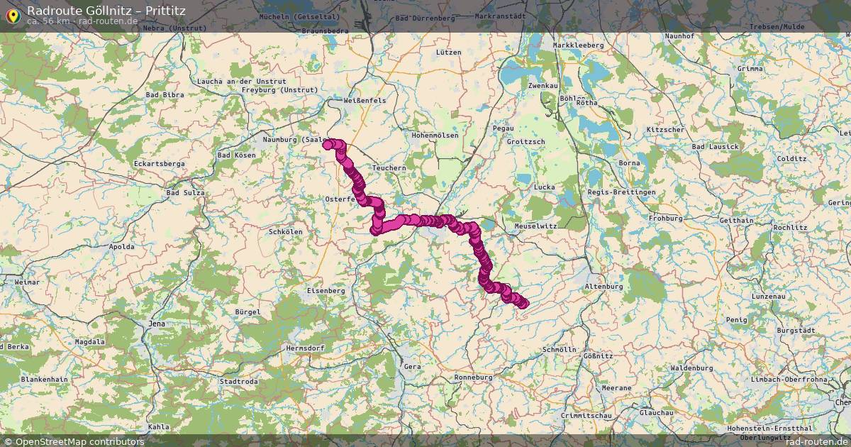 Fahrradroute Göllnitz – Prittitz