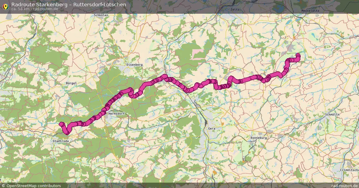 Fahrradroute Starkenberg – Ruttersdorf-Lotschen