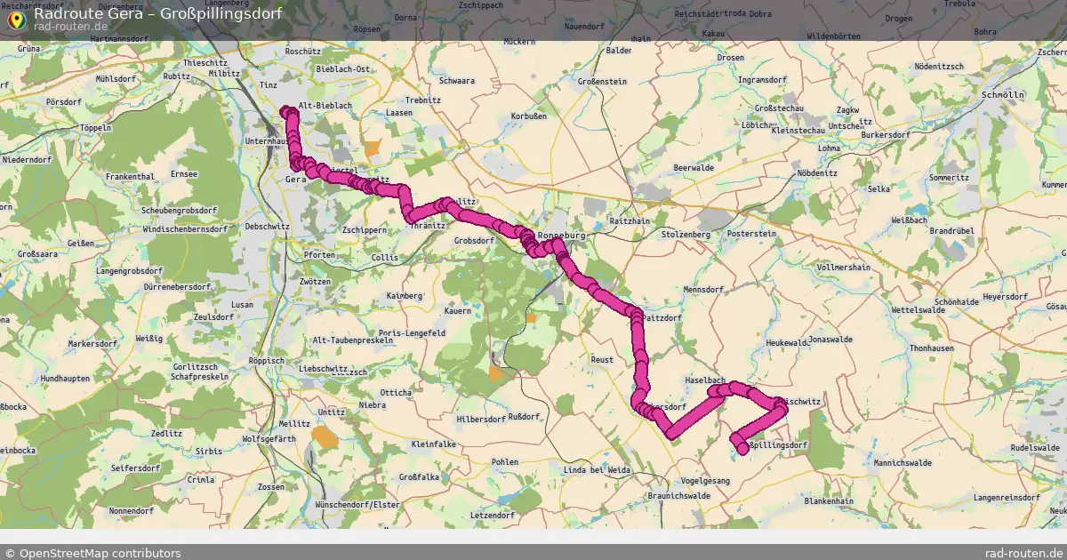Radtour Gera – Großpillingsdorf