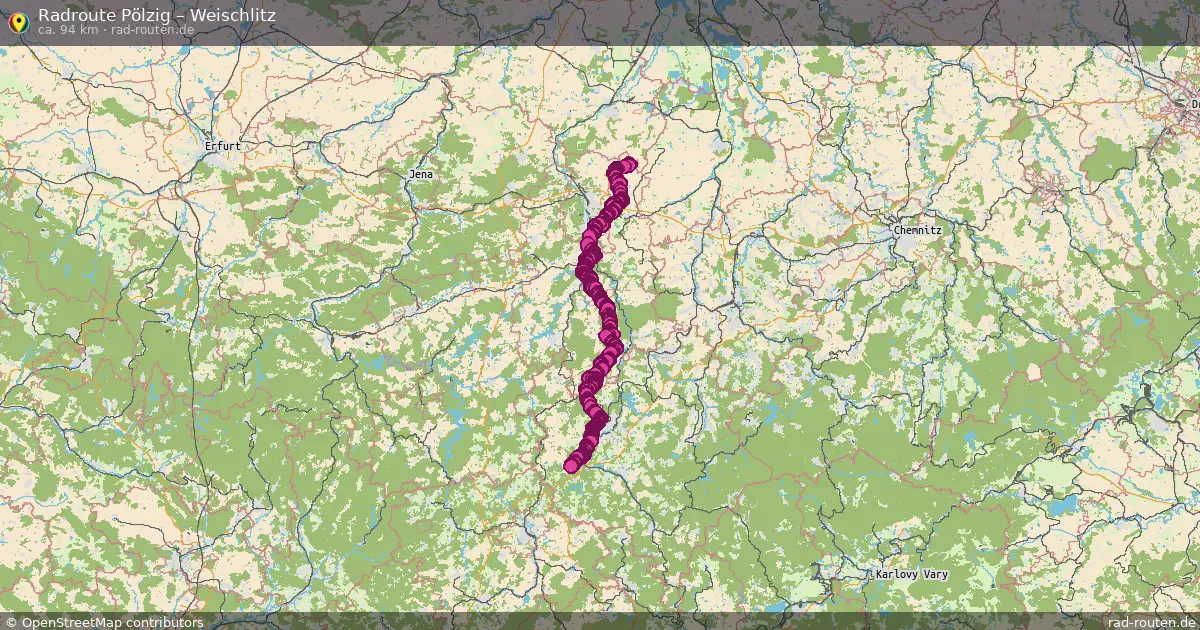 Fahrradroute Pölzig – Weischlitz