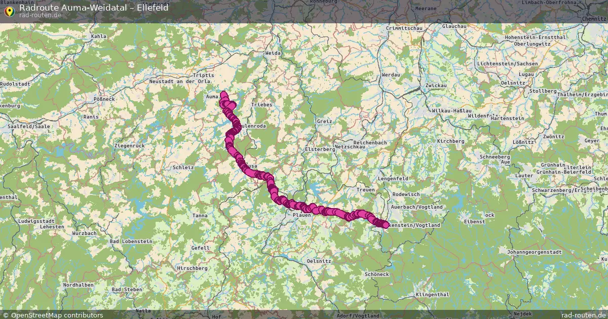 Radtour Auma-Weidatal – Ellefeld