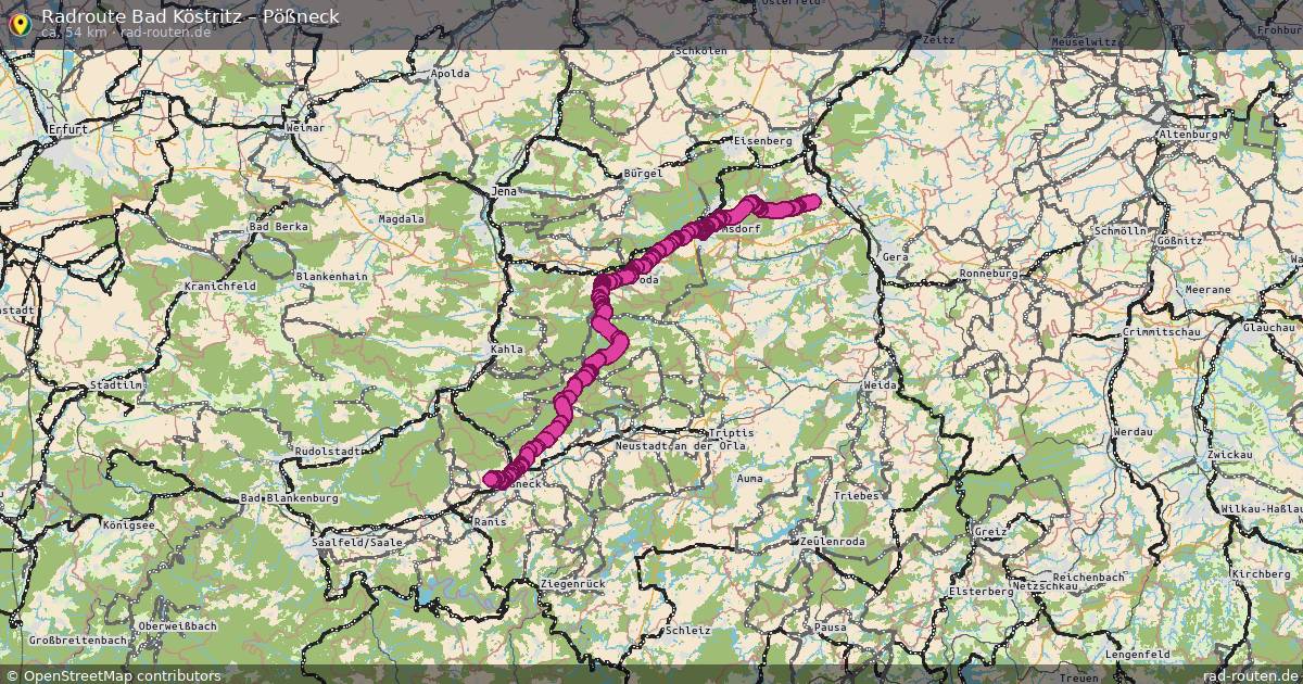 Fahrradroute Bad Köstritz – Pößneck