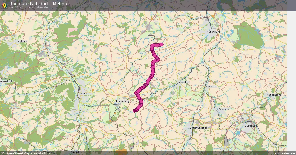 Fahrradroute Paitzdorf – Mehna