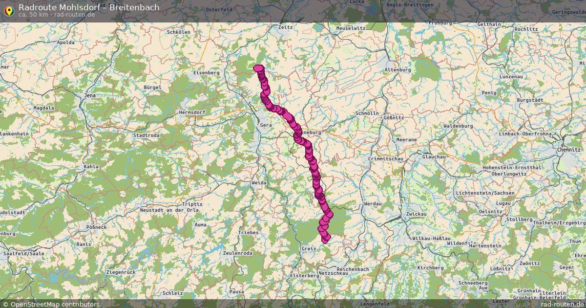 Fahrradroute Mohlsdorf – Breitenbach