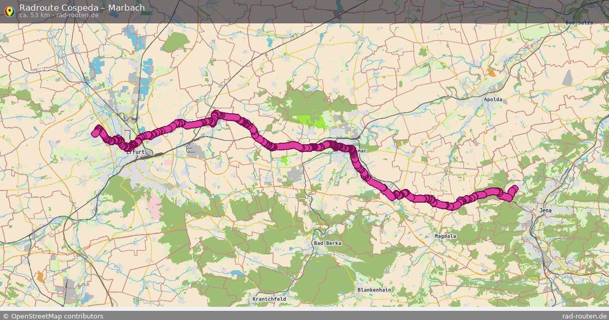 Fahrradroute Cospeda – Marbach