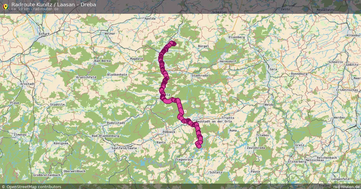 Radtour Kunitz   Laasan – Dreba