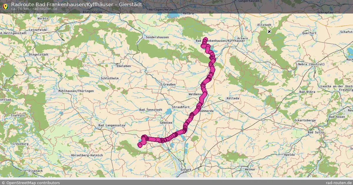 Radtour Bad Frankenhausen Kyffhäuser – Gierstädt