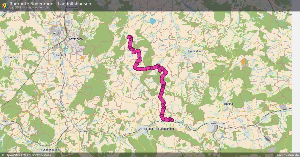 Fahrradroute Bodenrode – Landolfshausen