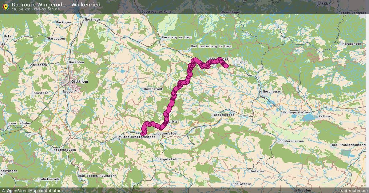 Fahrradroute Wingerode – Walkenried