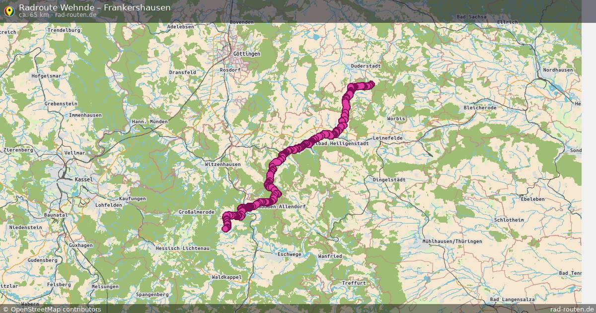 Fahrradroute Wehnde – Frankershausen